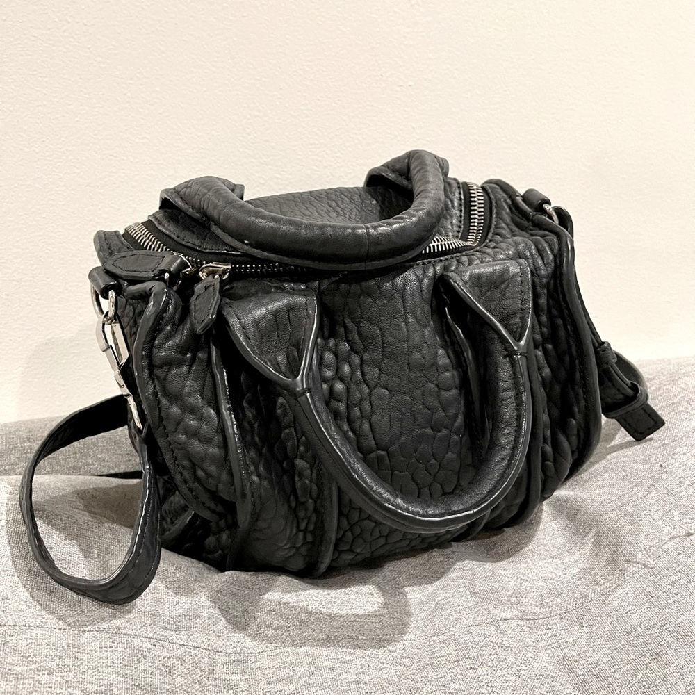 Alexander Wang Black Pebbled Leather Mini Rockie Satchel